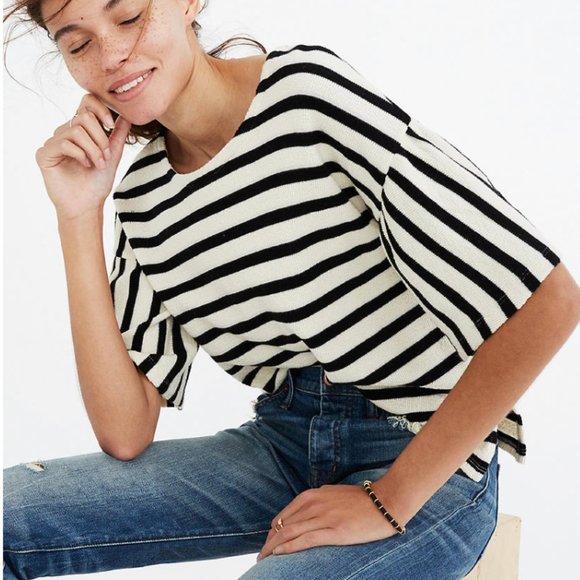 Madewell Striped Bell-Sleeve Top - Picture 4 of 4